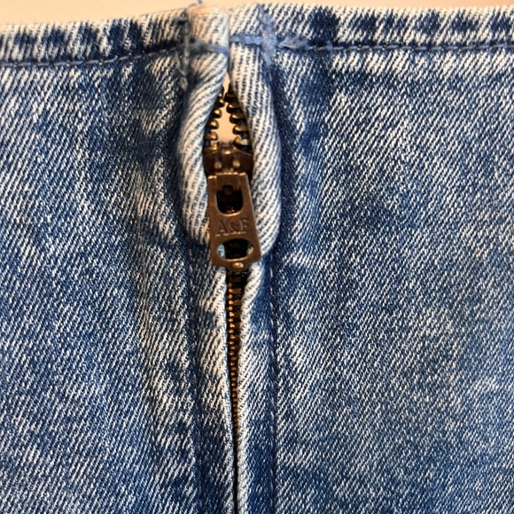 Abercrombie and Fitch Dress PXS Denim Maxi Sleeveless Slit Square Neck Y2K Style - Picture 11 of 11